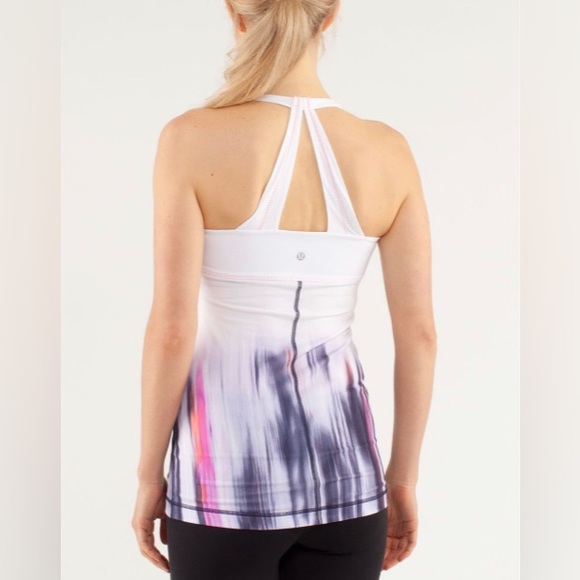 Lululemon Scoop Me Up White Deep Indigo Mirage Tank Sz 6 NWOT - Picture 2 of 12
